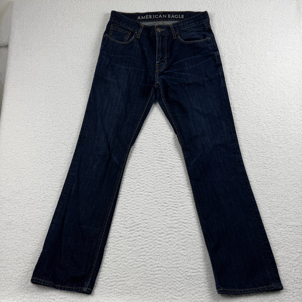 American Eagle Original Straight Jeans Mens 32x34‎ Blue Denim Cotton